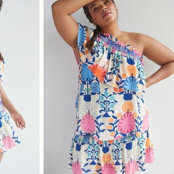 Plenty by Tracy Reese one shoulder ruffle blouse - Picture 3 of 8